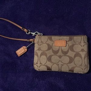Classic brown Coach wristlet